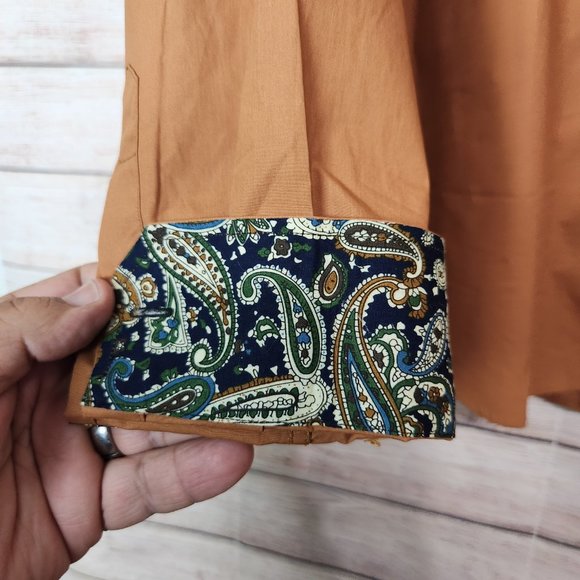 NWT Coofandy Button Up Shirt Men's Medium Brown Flip Cuff Long Sleeve Western - Picture 4 of 15